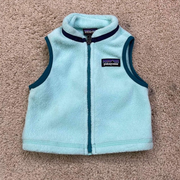 Patagonia Other - Patagonia Synchilla Baby Full Zip Size 3-6 Month light blue Fleece Vest